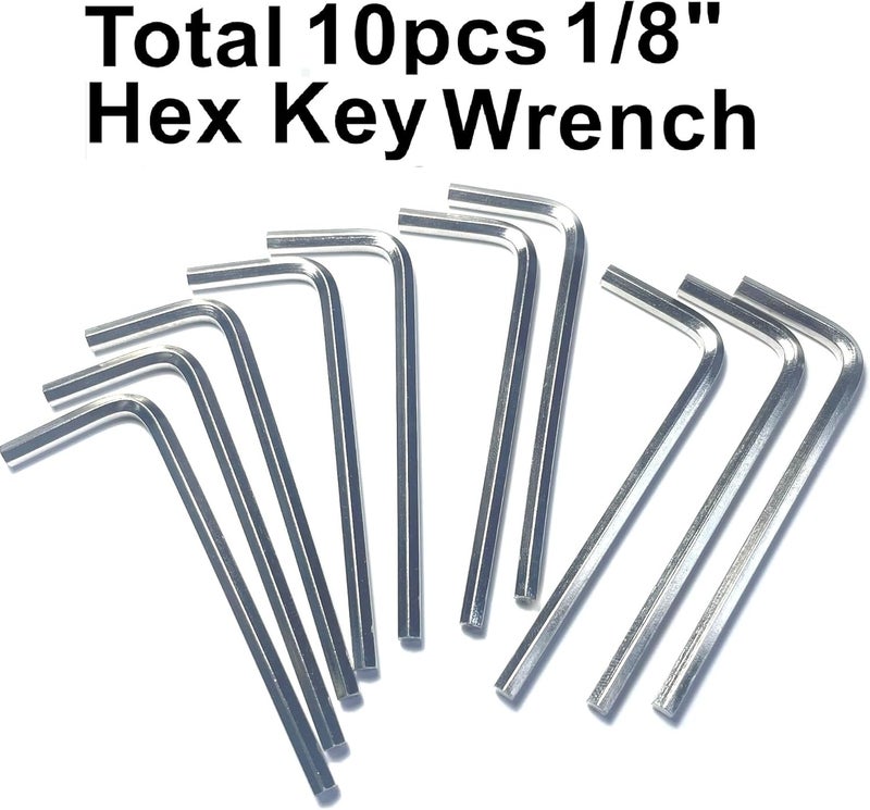 ZDingTech 10pcs 1/8 Allen Wrench sets,1/8" Hex Key Wrench set,allen key Door Key L Shaped hex wrench set with Long Arm. - Image 2